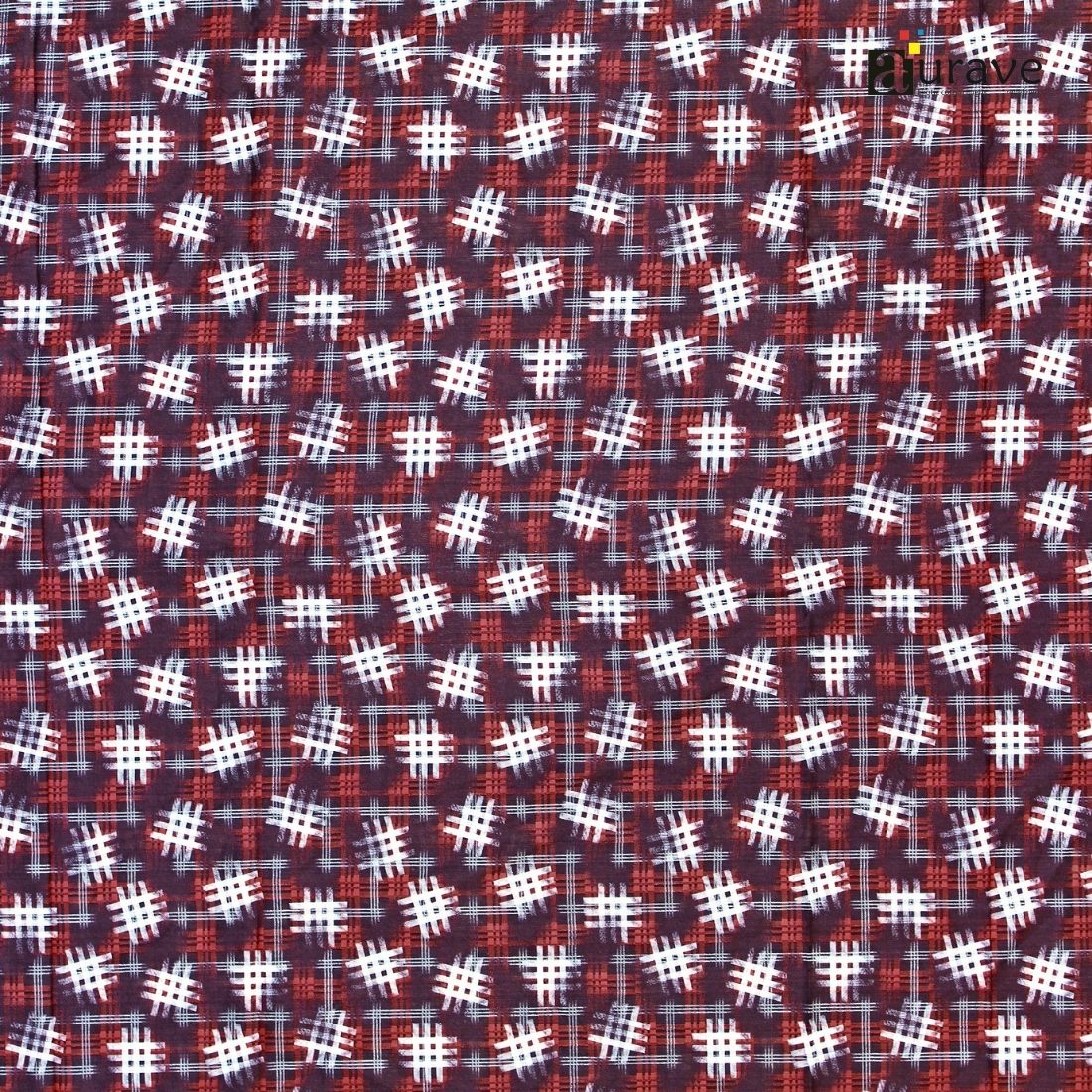 Minimalist kids bedroom styled with a dark red geometric pattern 100% cotton single bedsheet on a wooden bed
