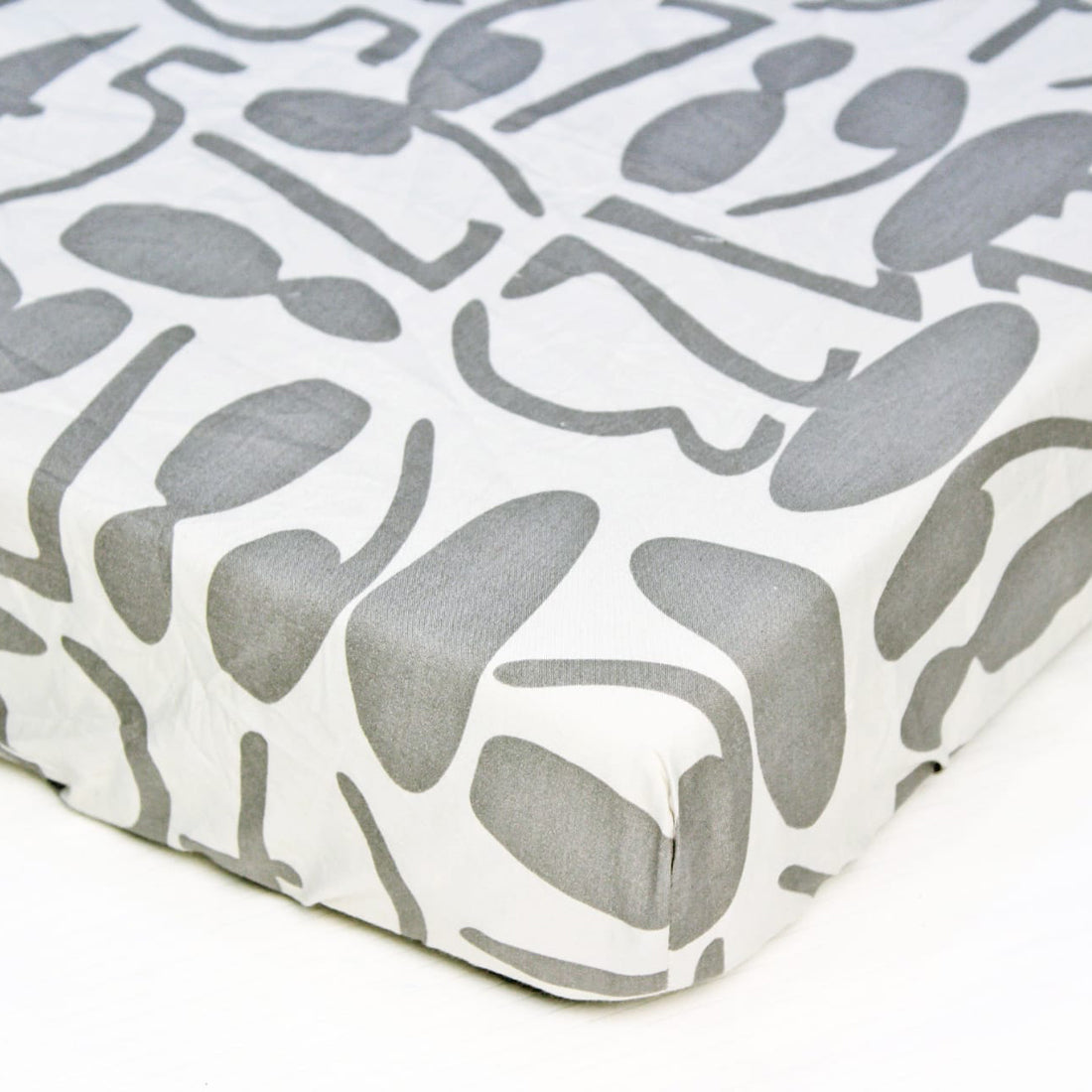 MELANGE 100% Cotton Baby Cot Fitted Bedsheet - Grey