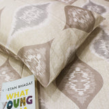 Printed Floral Cotton 300 TC Bedsheet with Pillow Covers - Brown