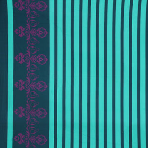 Printed Stripe Cotton 250 TC Fitted Bedsheet Design 