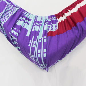 Printed Abstract Cotton 250 TC Fitted Bedsheet 
