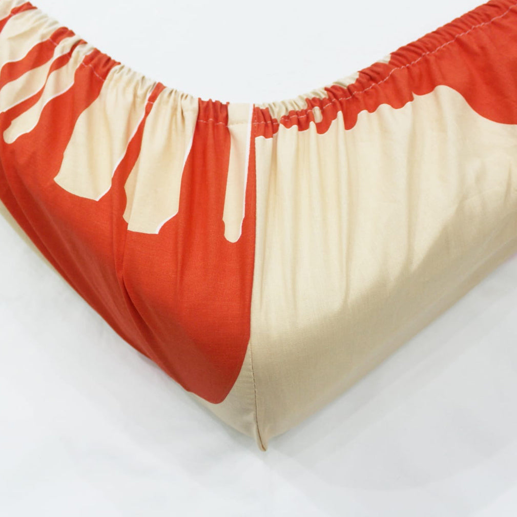 Printed Traditional Cotton 250 TC Fitted Bedsheet 