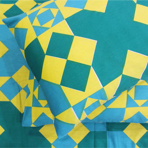 Printed Geometrical Cotton 250 TC Fitted Bedsheet Design 