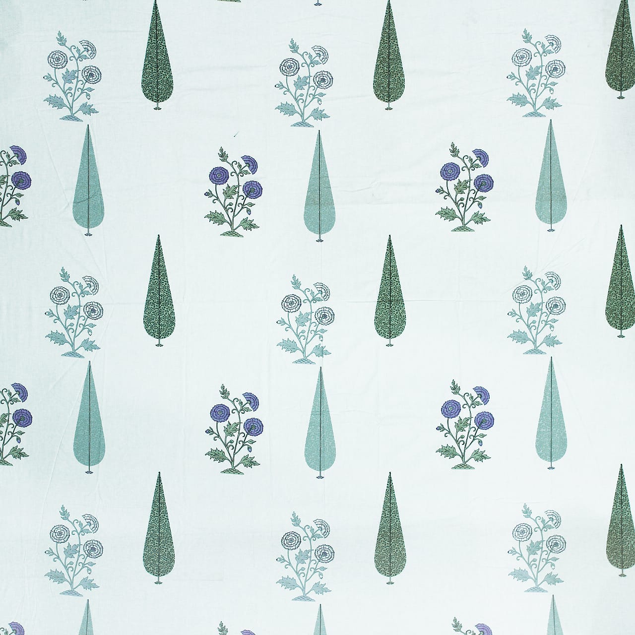 Soft cotton Floral print 250 TC fitted bedsheet in Purple At Online