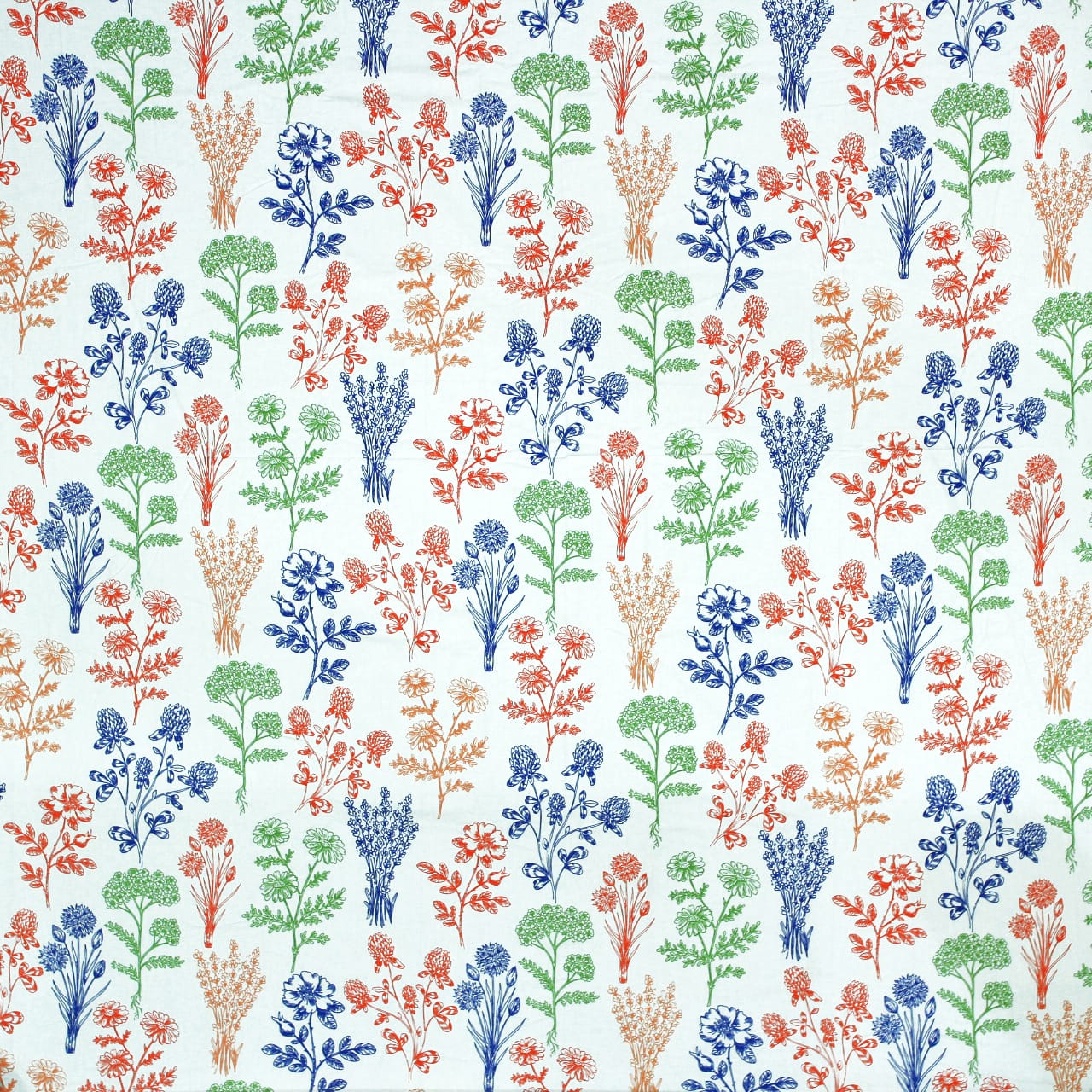 Soft Cotton Floral print 250 TC fitted bedsheet in Blue At Best Prices