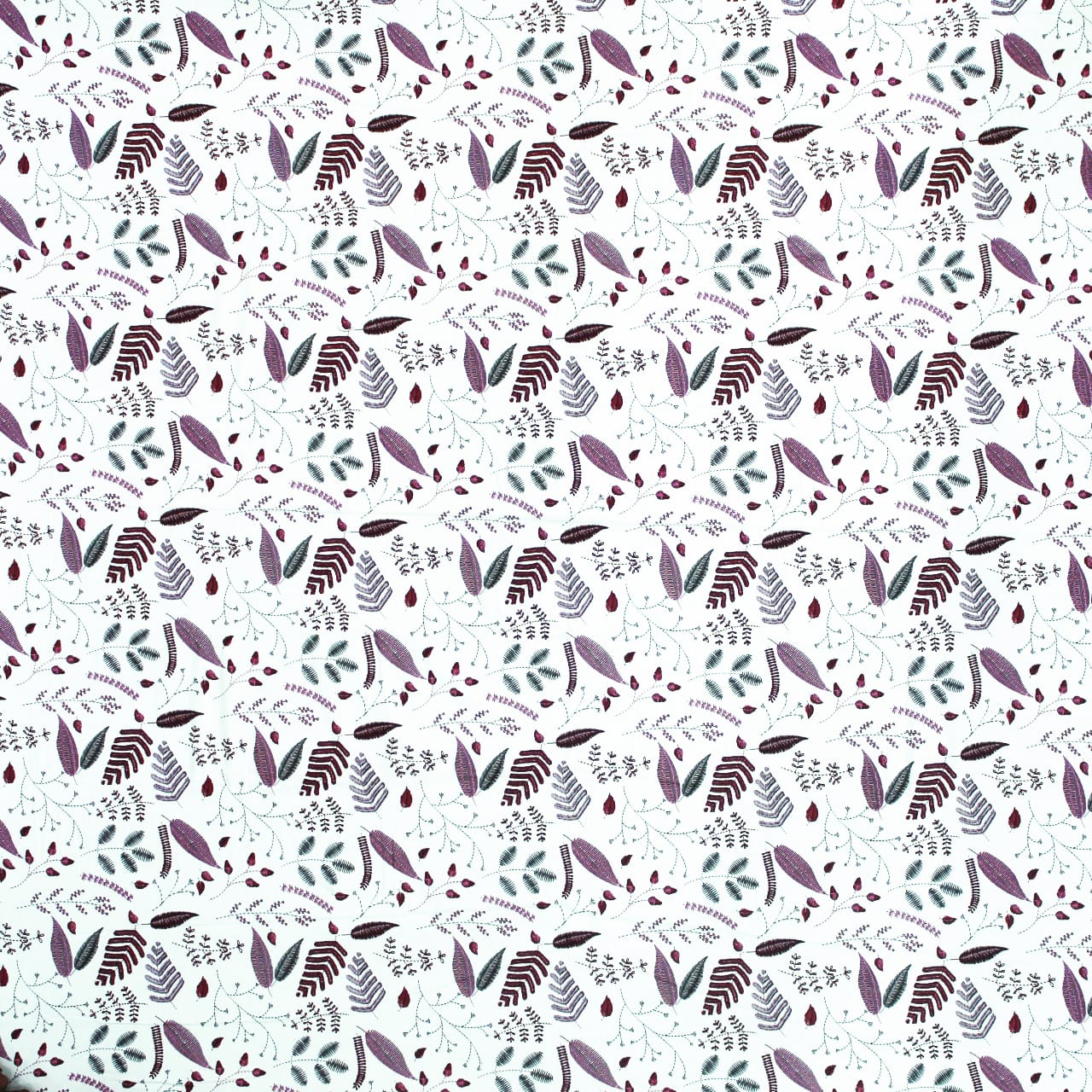 Soft Cotton Floral Print 250 TC Fitted Bedsheet In Burgundy Online In India