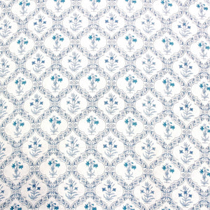 Soft 250 TC Printed Floral Cotton Fitted Bedsheet in Blue online at best prices