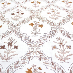Soft 250 TC Printed Floral Cotton Fitted Bedsheet in Mustard online at best prices