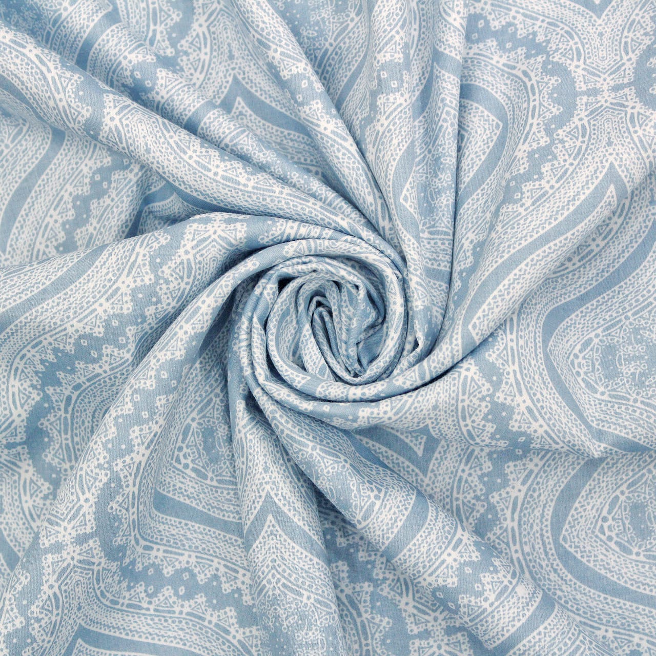 Soft 250 TC Printed Floral Cotton Fitted Bedsheet in Blue online at best prices