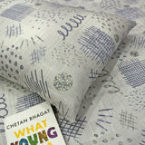 Printed Abstract Cotton 300 TC Bedsheet with Pillow Covers - Grey