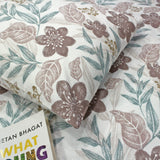 Printed Floral Cotton 300 TC Bedsheet with Pillow Covers - Brown