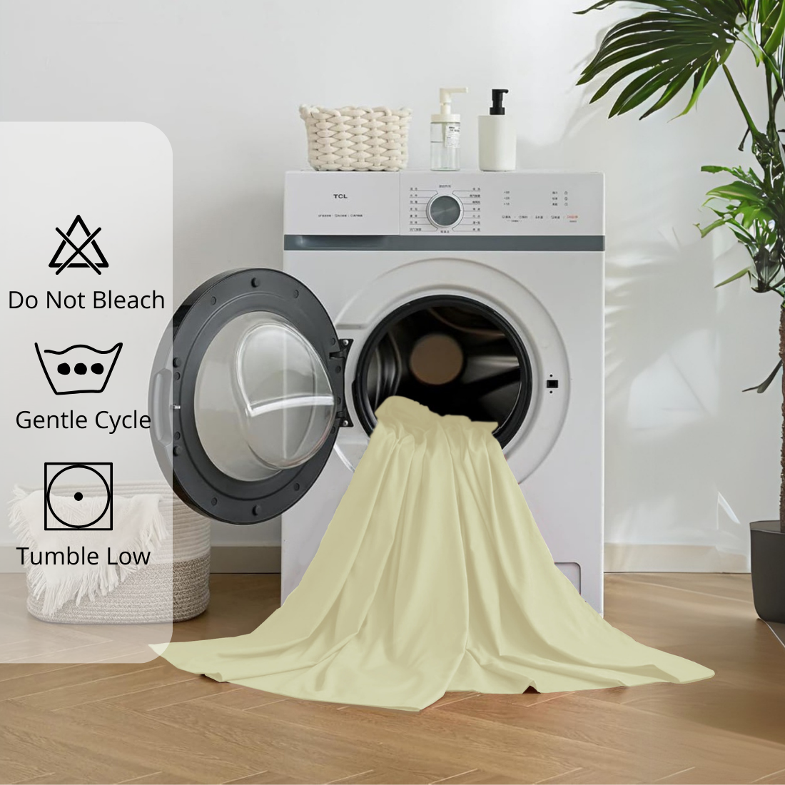 Plain Cotton Satin 400 TC Bedsheet  Machine Washable