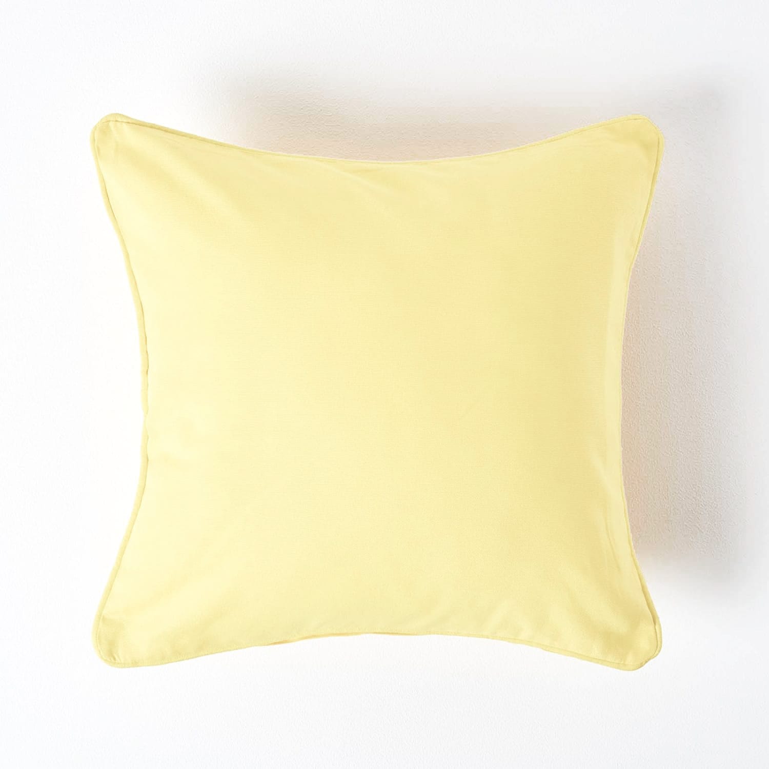Plain Cotton Decorative Cushion Cover 1 Pc in Light Yellow online at best prices