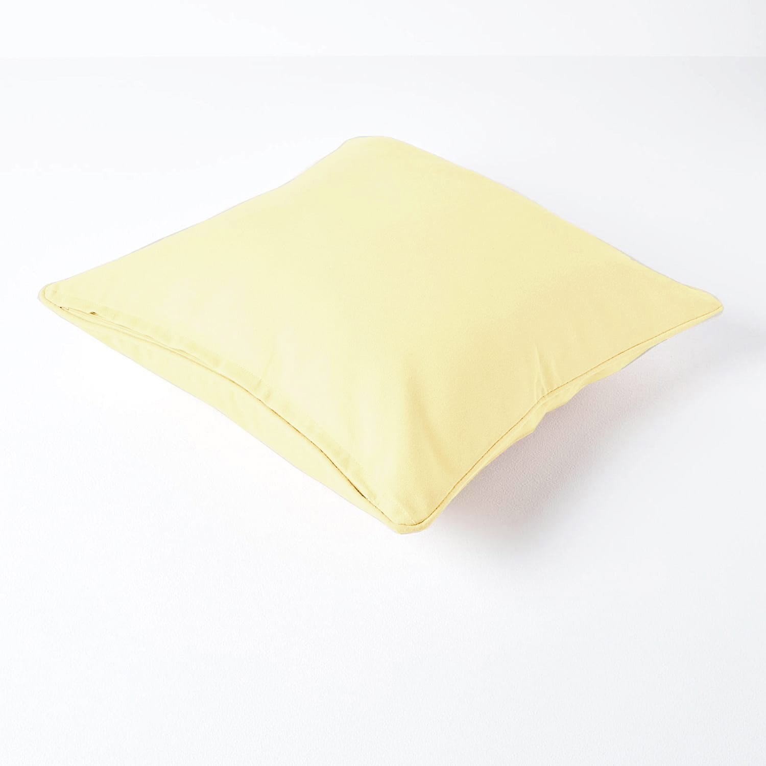 Plain Cotton Decorative Cushion Cover 1 Pc in Light Yellow online at best prices