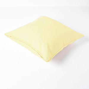 Plain Cotton Decorative Cushion Cover 1 Pc in Light Yellow online at best prices