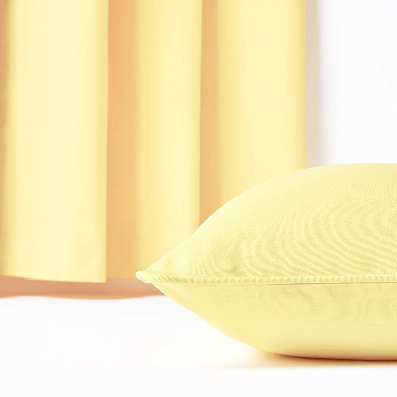 Plain Cotton Decorative Cushion Cover 1 Pc in Light Yellow online at best prices