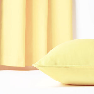 Plain Cotton Decorative Cushion Cover 1 Pc in Light Yellow online at best prices