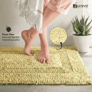 Full View  Luxury Reversible Cotton Bathmat, Light Gold