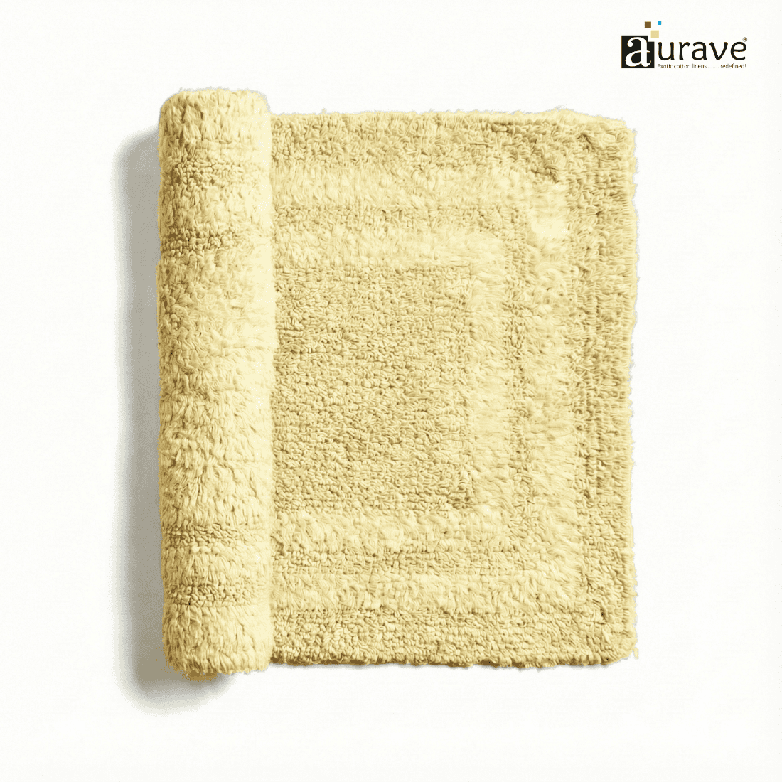 Close-up Luxury Reversible Cotton Bathmat, Light Gold Design 
