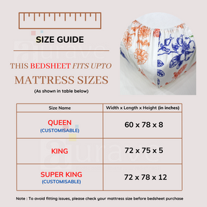 Soft Cotton Geometrical Print 250 TC Fitted Bedsheet In Blue Online In India