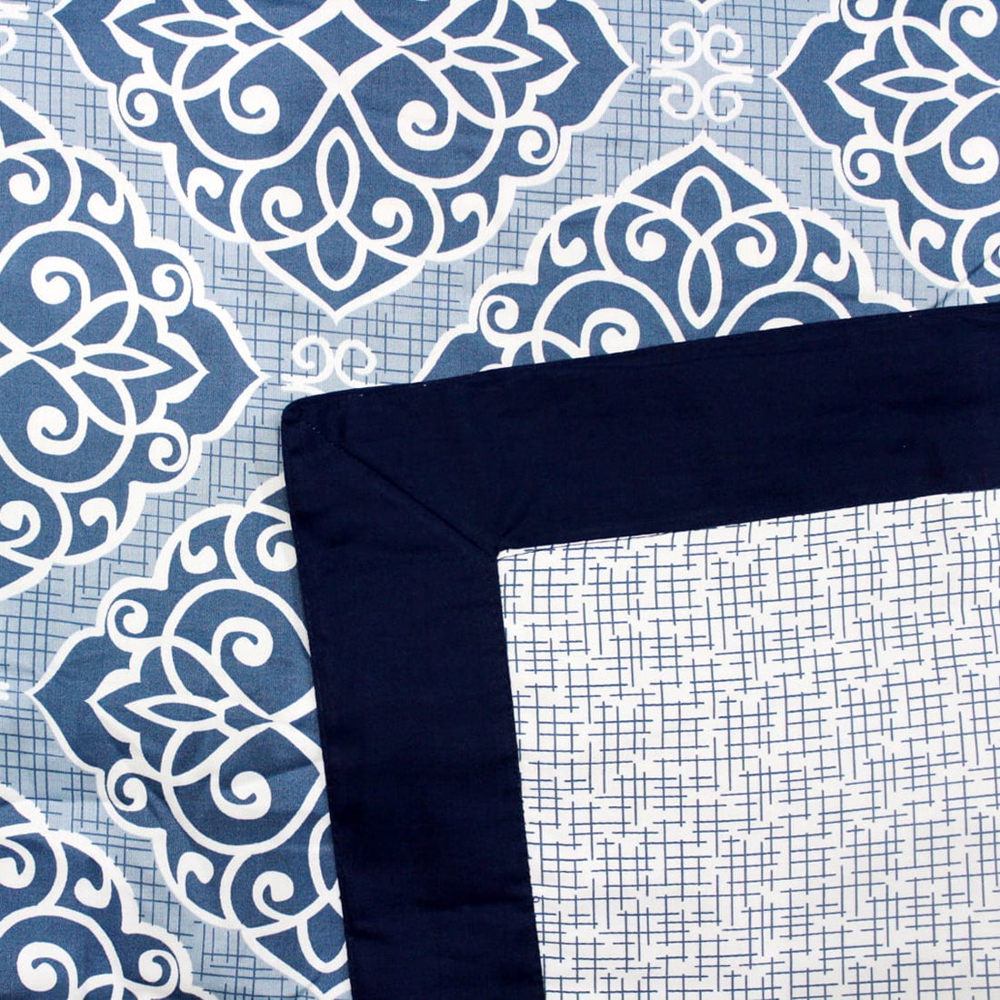 Elipsis Modern Art Geometrical 300 TC Cotton Satin Dohar/Comforter, Blue