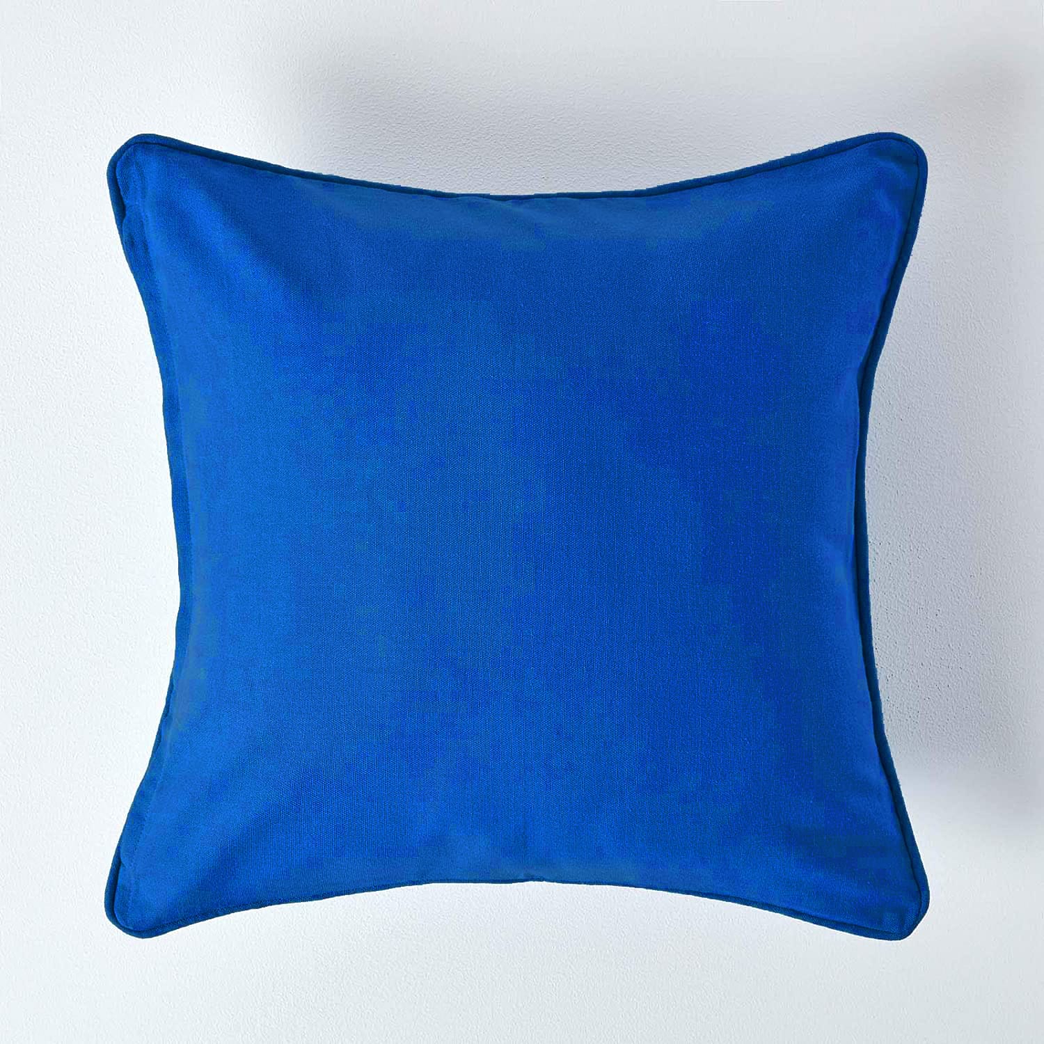 Plain Cotton 1 Pc Decorative Cushion Cover - Marine Blue