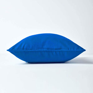 Plain Cotton Decorative Cushion Cover 1 Pc in Marine Blue online at best prices