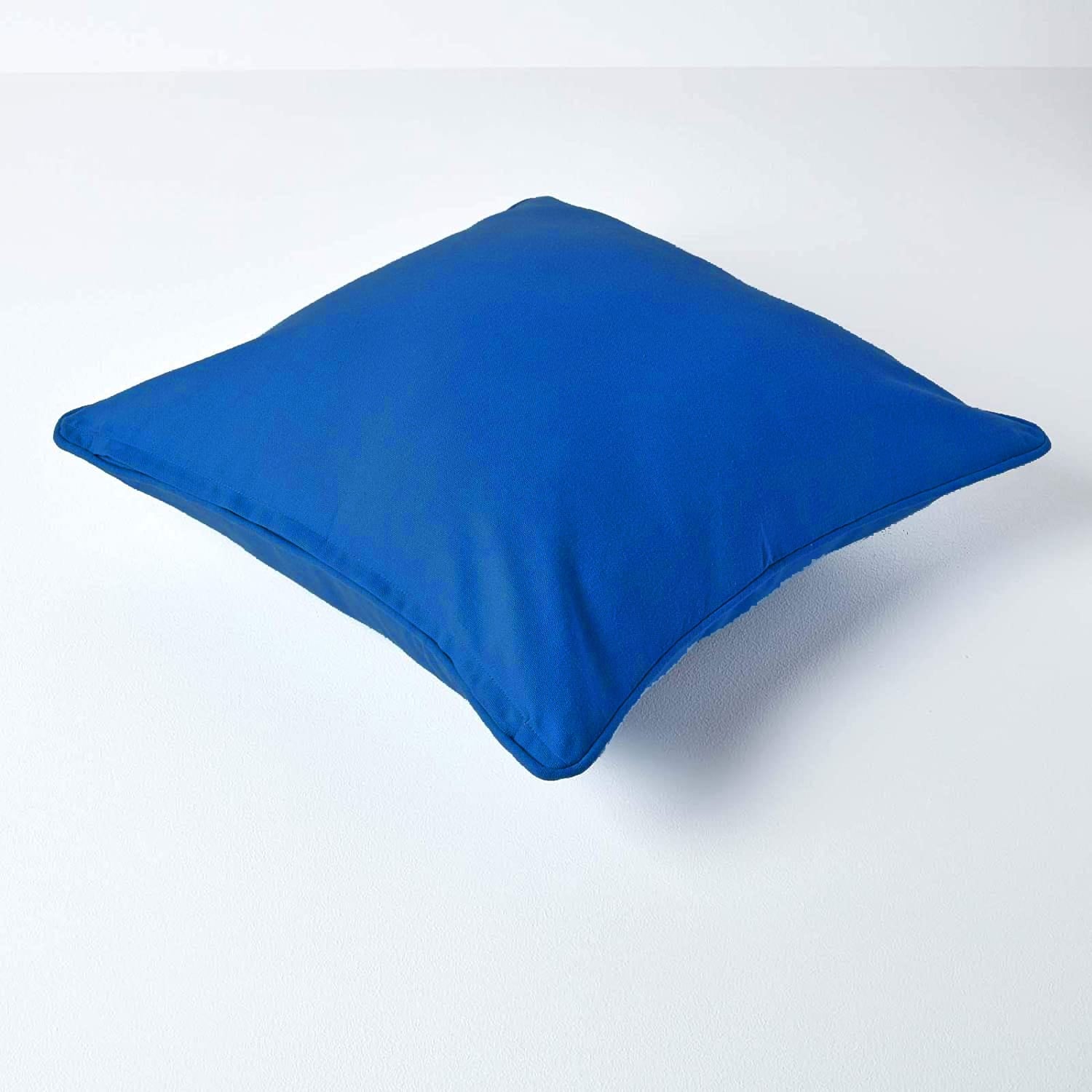 Plain Cotton 1 Pc Decorative Cushion Cover - Marine Blue
