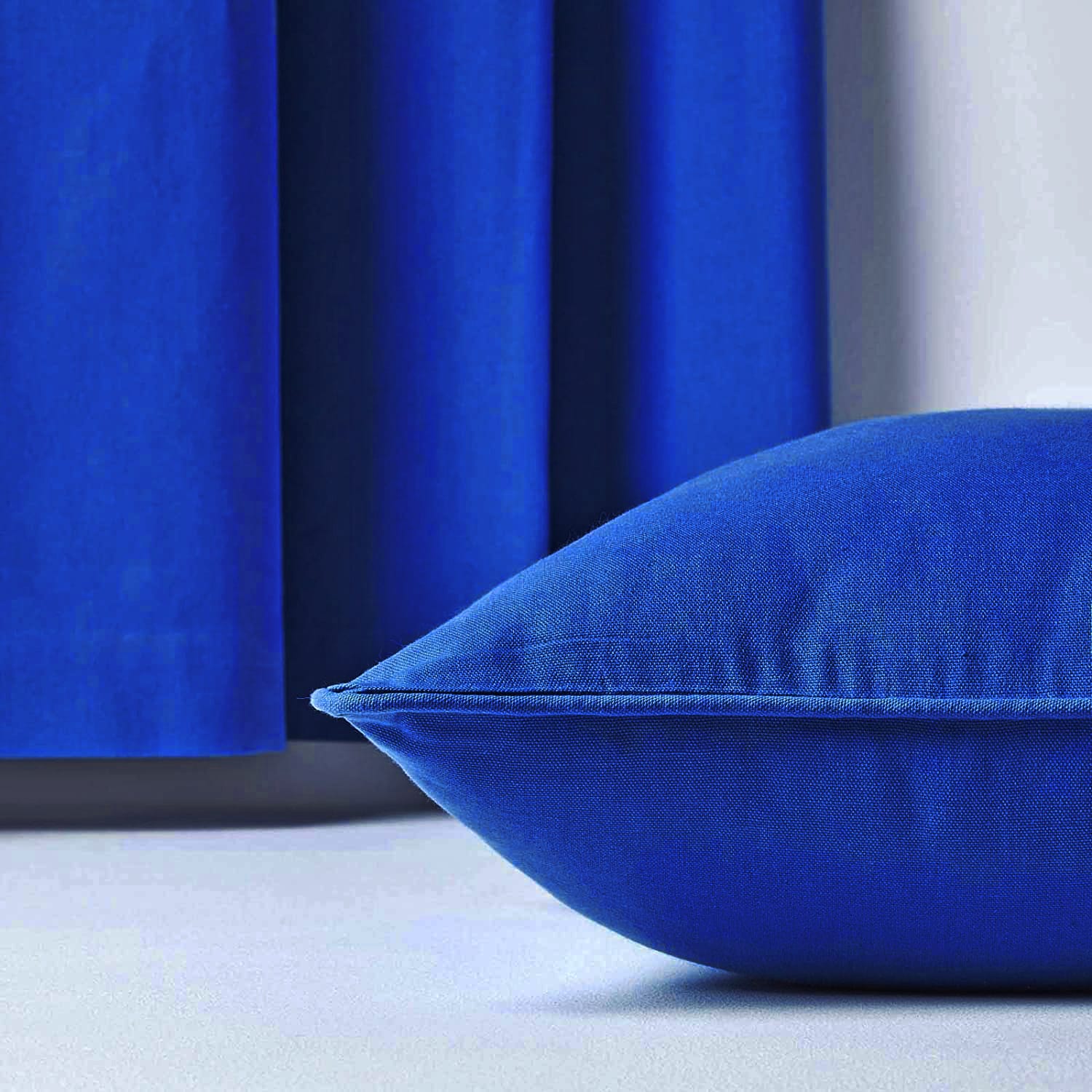 Plain Cotton Decorative Cushion Cover 1 Pc in Marine Blue online at best prices