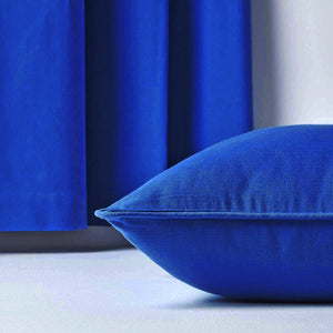 Plain Cotton Decorative Cushion Cover 1 Pc in Marine Blue online at best prices