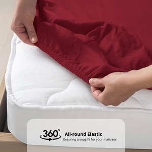 Plain Cotton Satin 400 TC Bedsheet  All round Elastic 