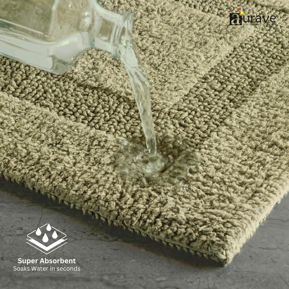 AURAVE Luxury Reversible Cotton Bathmat, Mouse
