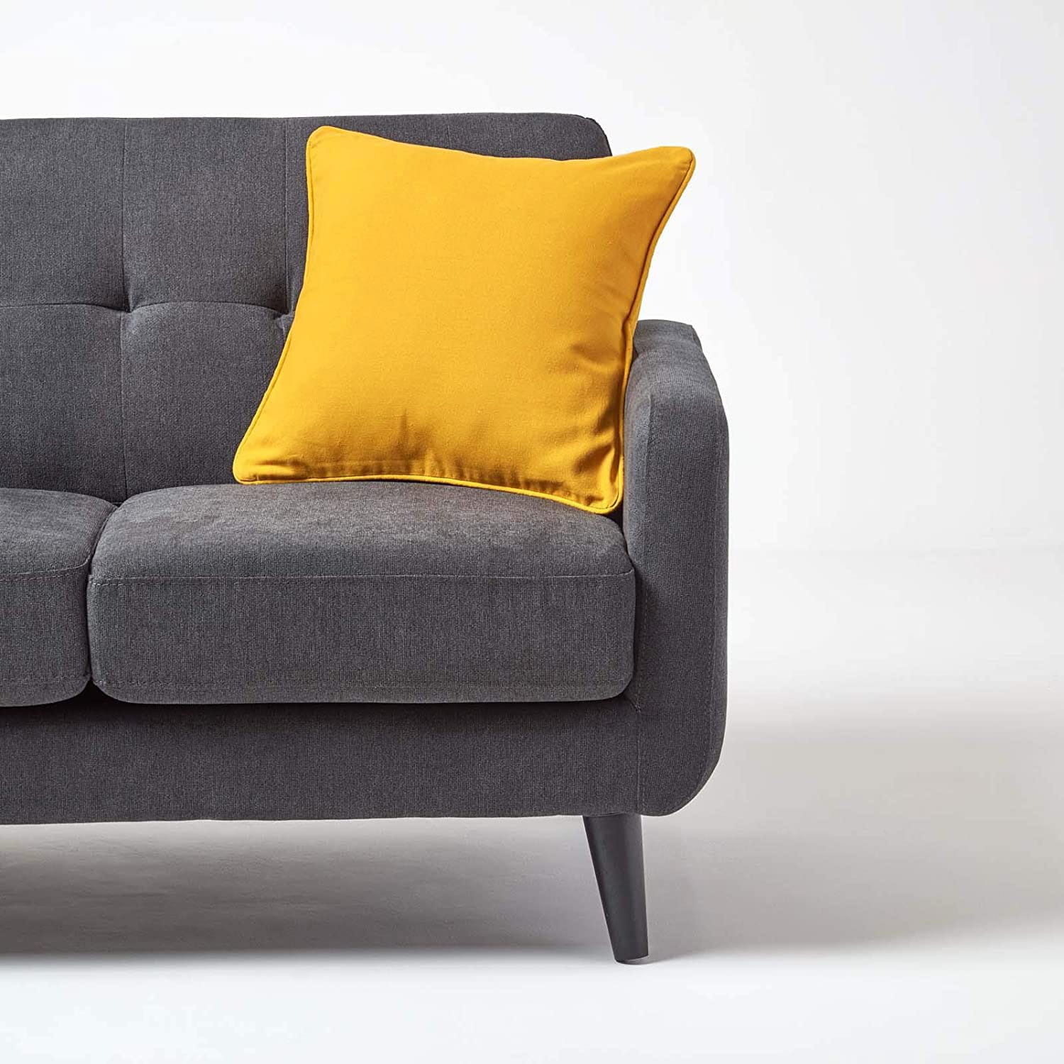 Plain Cotton Decorative Cushion Cover in Mustard online at best prices