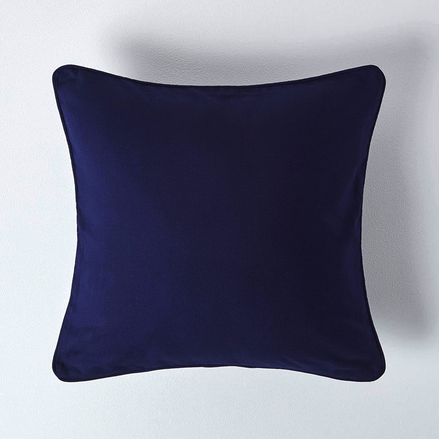 Plain Cotton Decorative Cushion Cover in Navy Blue online at best prices