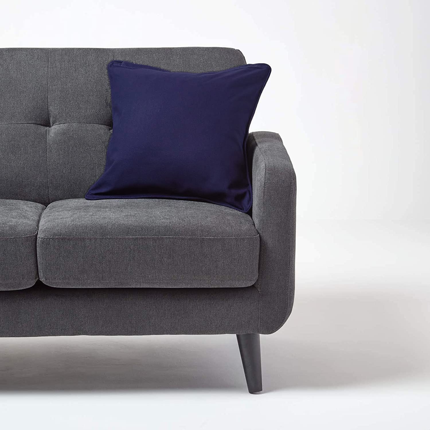 Plain Cotton Decorative Cushion Cover in Navy Blue online at best prices