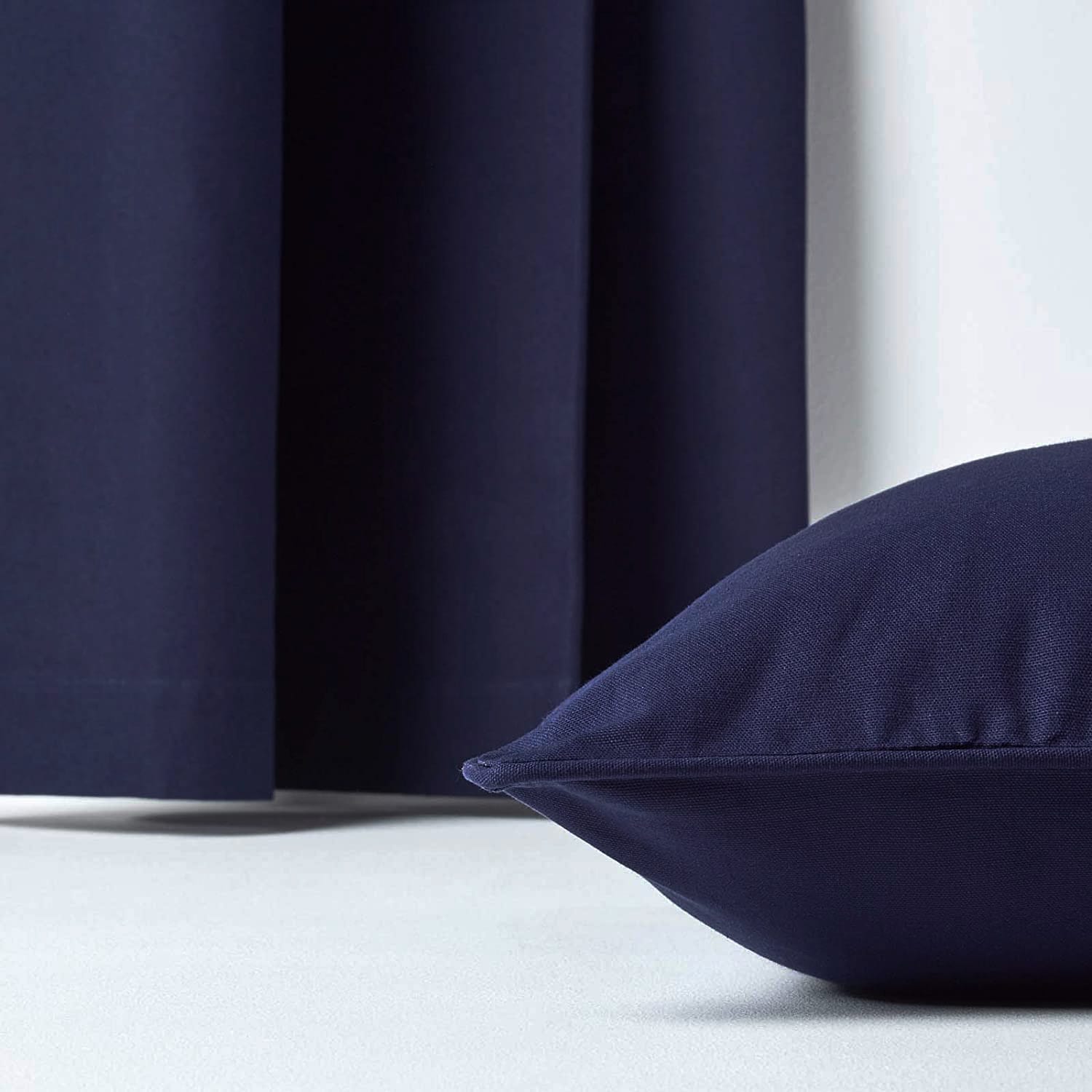 Plain Cotton Decorative Cushion Cover in Navy Blue online at best prices