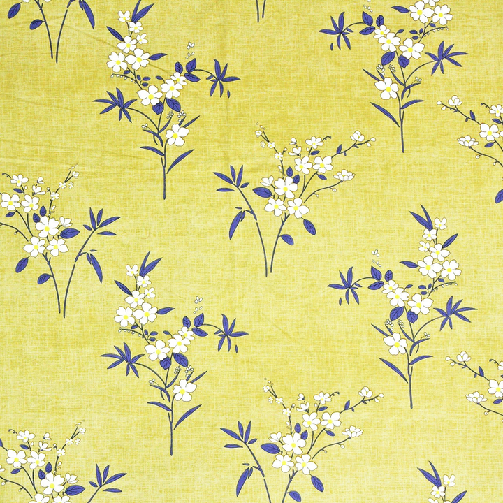 Full View Floral 210 TC olive fitted Bedsheet Design 