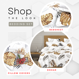Cotton Floral Print 210 TC King Size Fitted Bedsheet In Brown At Best Prices
