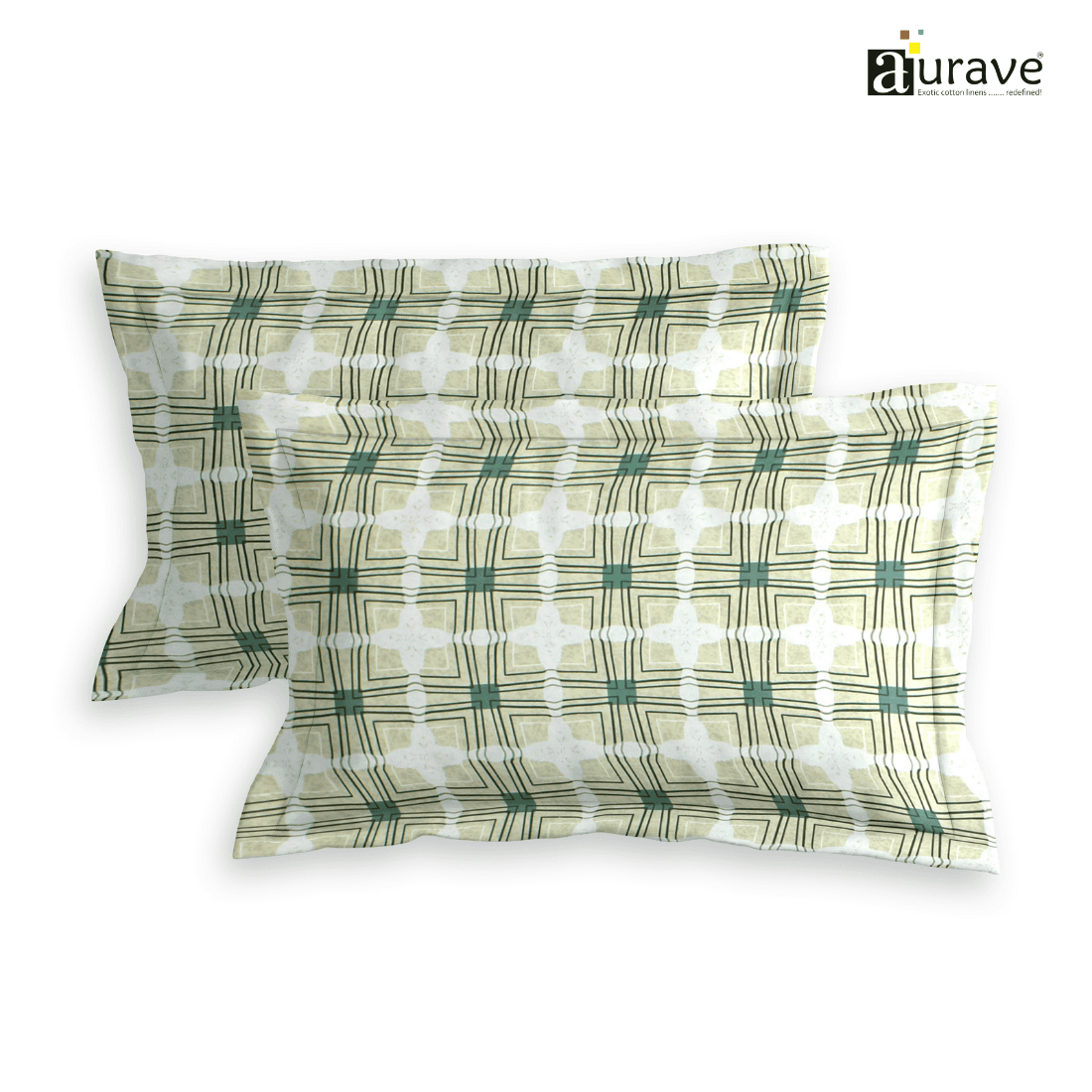Printed Floral Set of 2 Pcs Pillow Cover - Beige