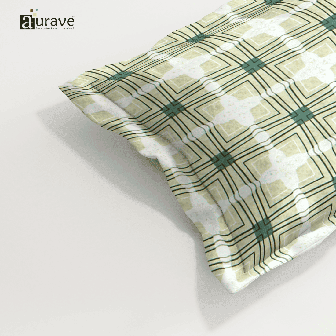 Printed Floral Pillow Cover - Beige