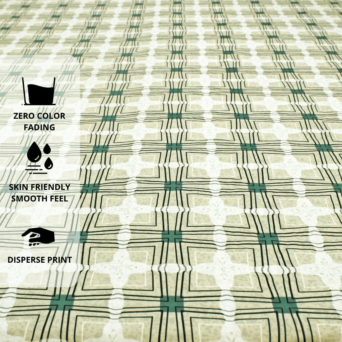 Cotton blend double bedsheet with durable disperse print, soft and skin-friendly fabric