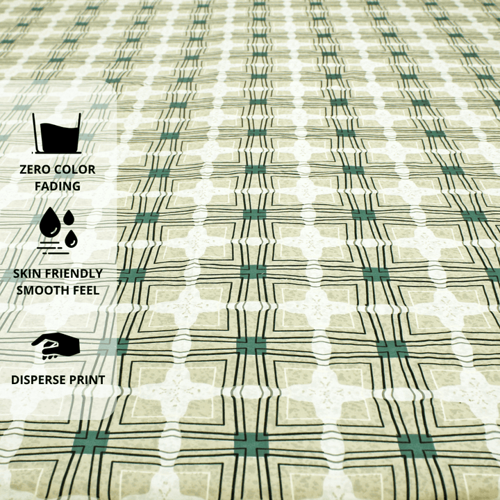 Cotton blend double bedsheet with durable disperse print, soft and skin-friendly fabric