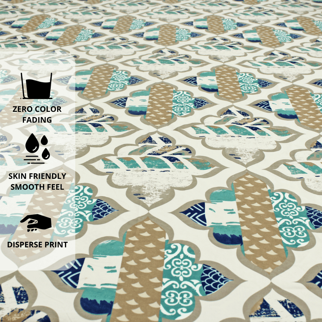 Cotton blend double bedsheet side angle view