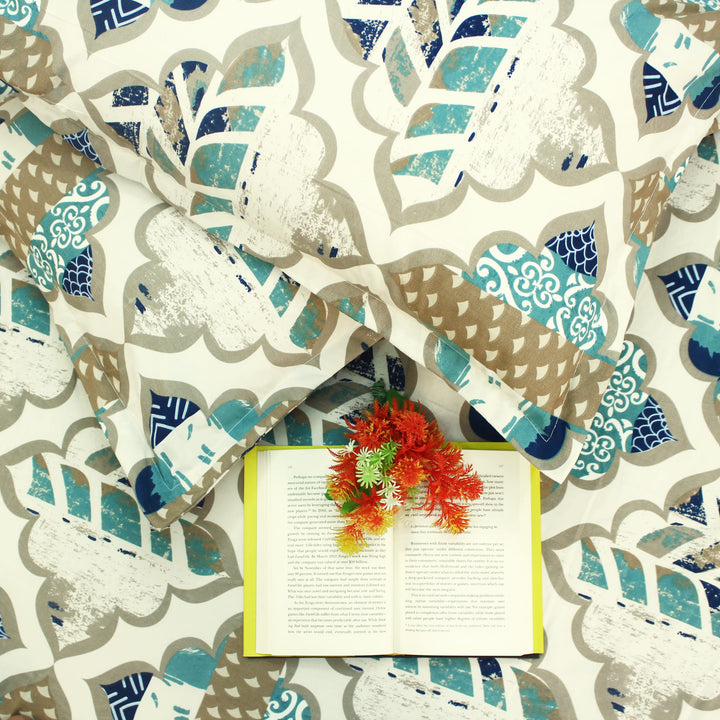 Abstract printed cotton blend bedsheet set