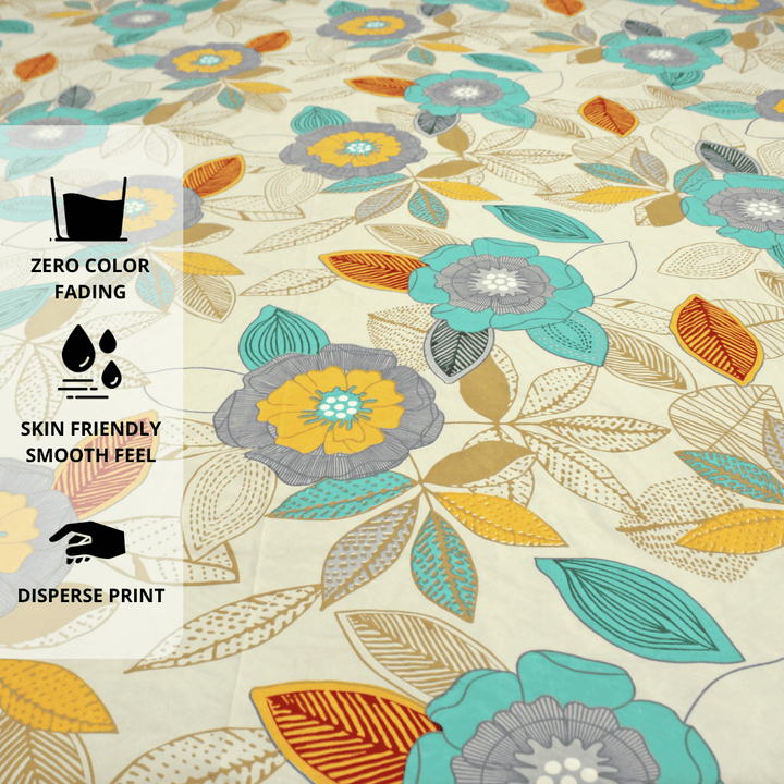 Floral pattern fabric bedsheet