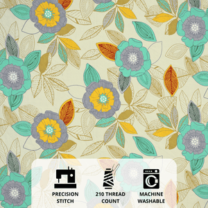 Floral patterned fabric with  Cotton blend double bedsheet