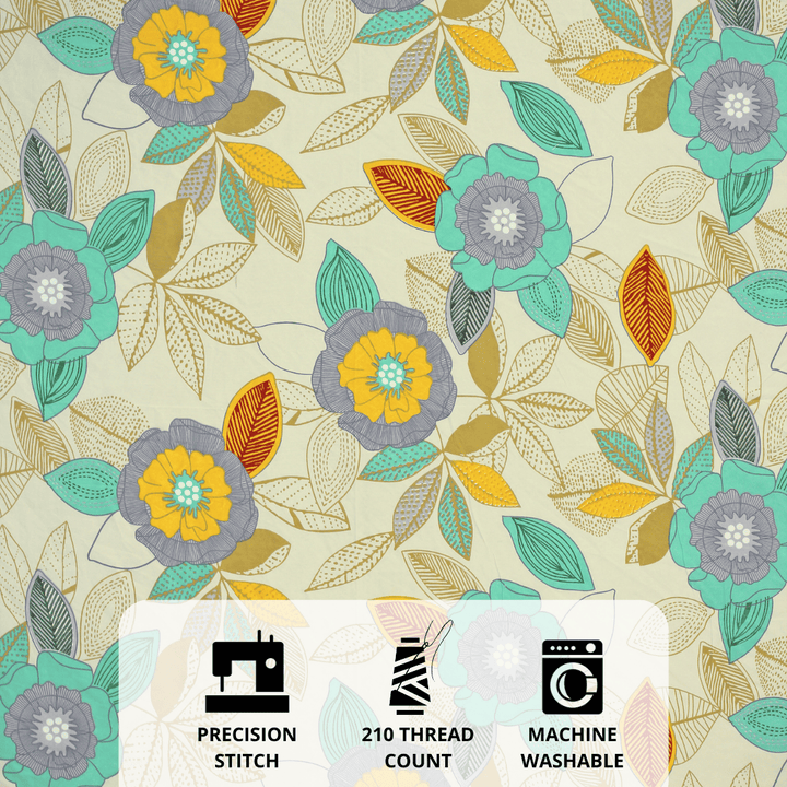 Floral patterned fabric with  Cotton blend double bedsheet