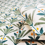 Floral 210 TC Fitted Bedsheet with Pillow Covers - Green