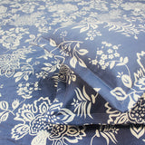 Floral 210 TC Fitted Bedsheet with Pillow Covers - Blue
