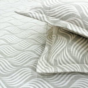 Cotton Abstract Print 210 TC King Size Fitted Bedsheet In Grey At Best Prices